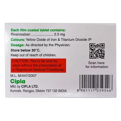 RIVAZEST 2.5 Tablet 14's - Blood Clot-Ant