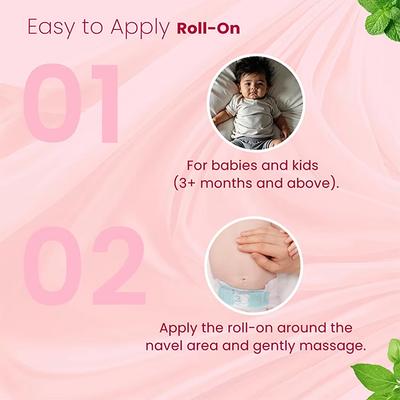 Baby Organo Ayurvedic Hing Fennel Oil Effective Relief from Colin & Indigestion Hing Roll On 40 ml - Pain Relief Oil