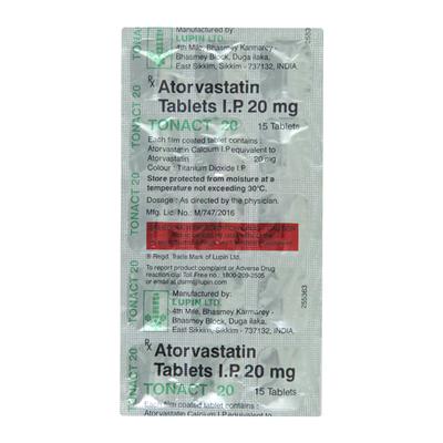 Tonact 20mg Tablet 15'S - High Cholesterol-Dys
