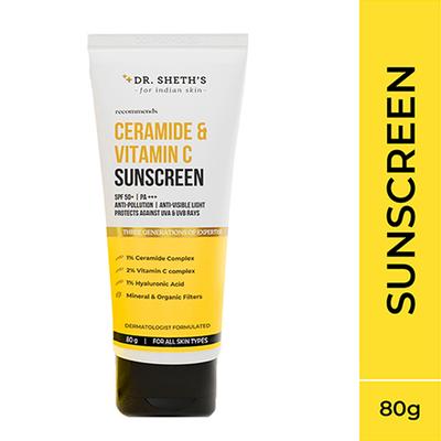 Dr. Sheth'S Ceramide & Vitamin C SPF 50+ PA+++ Sunscreen 80gm - Face Sunscreen