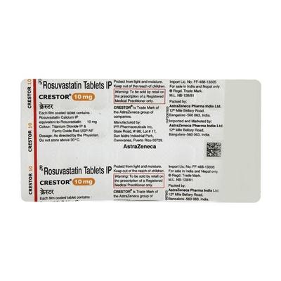 Crestor 10mg Tablet 30'S - High Cholesterol-Dys