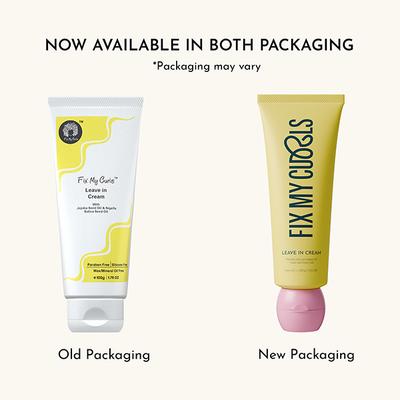 Fix My Curls Leave in Cream with Moisturising Jojoba Oil, Nigella Sativa Oil, and Keratin for Curly, Wavy, Dry and Frizzy Hair 100 gm - Hair Sets & Kits