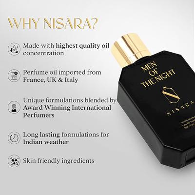 Nisara Men Of The Night Perfume Long Lasting Fragrance Chypre Musky Eau De Parfum For Men 100 ml - Men Perfumes (Edt/Edp)
