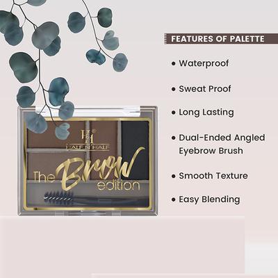 Half N Half The Brow Addition Eyebrow Enhancer Palette with Sleek Spoolie Brush, Delicate Arch-02 8 g - Eyebrow Pencils & Enhancers