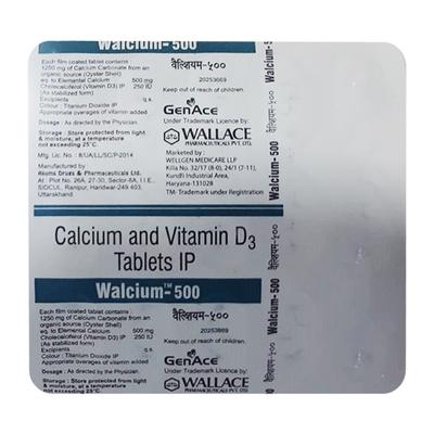 WALCIUM 500 Tablet 15's - Supplements-Cal