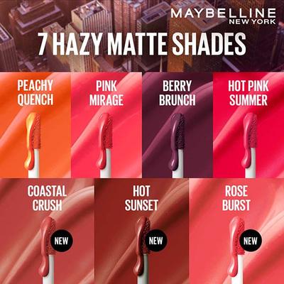 Maybelline New York Sunkisser Hazy Matte Blush, 12H Sunkissed Cheeks, Rose Burst 4.7 ml - Blushes