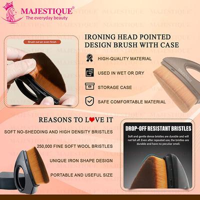 Majestique Iron Shape Foundation Brush Magic Blender Brush High-Density Multifunctional - Black 1's - Makeup Kits & Sets