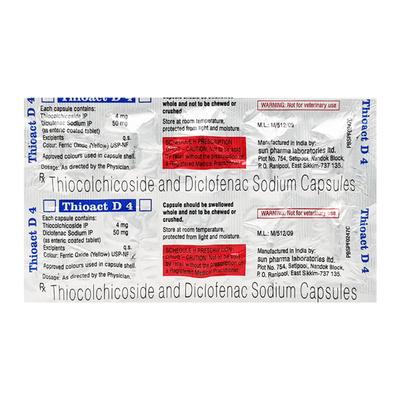 Thioact D 4mg Capsule 10'S - Muscle Cramps/Spasticity-Mus