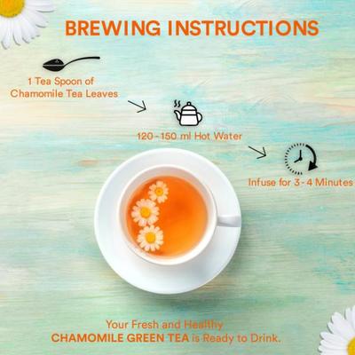 The Tea Ark Green Tea Powder - Organic Chamomile 50 gm (Pouch) - Green/Herbal Teas