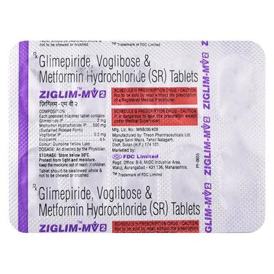 ZIGLIM MV 2 Tablet 10's - Diabetes-Ant