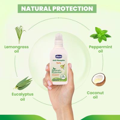 Chicco Baby Anti Mosquito Natural Protection Fabric Roll-On with Lemongrass & Eucalyptus Oil 8 ml - Mosquito Repellent