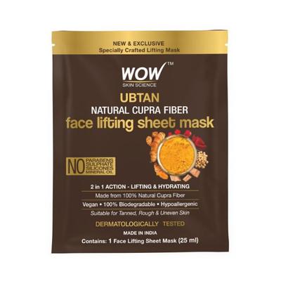 WOW Skin Science Ubtan Natural Fiber Cupra Face Lifting Sheet Mask 25 ml - Sheet Masks