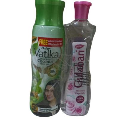 Dabur Vatika Enriched Coconut Hair Oil 300 ml (FREE Gulabari rose water 250ml) 1 s - Hair Oils