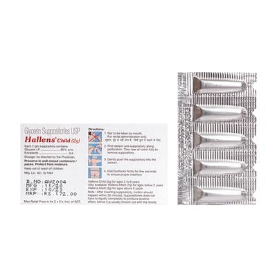HALLENS CHILD (2G) Suppositories 5's - Constipation-Lax