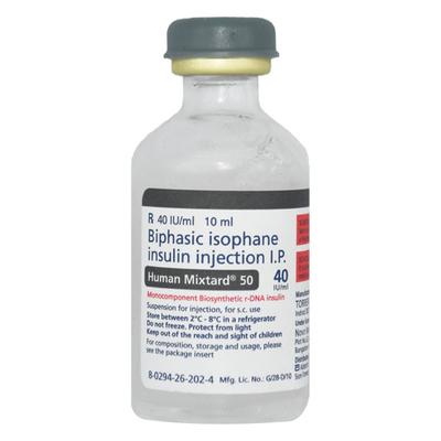 Human Mixtard 50 40IU Injection 1X10ml - Diabetes-Ins
