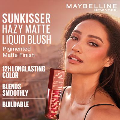 Maybelline New York Sunkisser Hazy Matte Blush, 12H Sunkissed Cheeks, Rose Burst 4.7 ml - Blushes