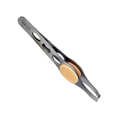 Vega Tweezer with Rubber Grip, Square Tip, 1 Piece (TW-04) 15 gm - Tweezers