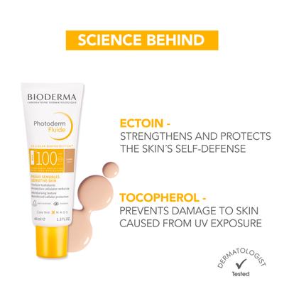 Bioderma Photoderm Fluide SPF 100+ UVB Sunscreen - Claire Light 40 ml - Face Sunscreen