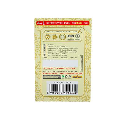 KHADI NATURAL CHANDAN HALDI SOAP SUPER SAVER PACK 4+1 625 gm - Soaps