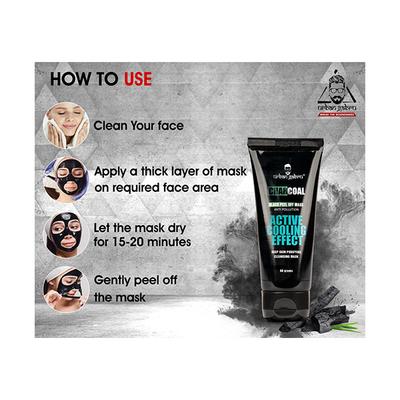 Urban Gabru Charcoal Black Peel Off Mask Anti-Pollution Active Cooling Effect Deep Skin Purifying Cleansing Mask 60gm - Masks & Peels