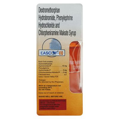 Eascof D Sugar Free Mixed Fruit Flavour Syrup 100ml - Cough And Cold-Cou