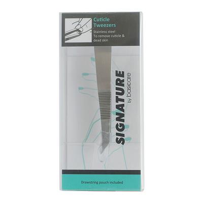 Basicare SINGNATURE CUTICLE TWEEZERS WITH POUCH 1's - Tweezers