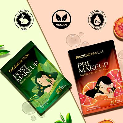 Faces Canada Pre-Makeup Moisture Glow Mask, Facial - Like Hydrating Sheet Mask 20 gm - Sheet Masks