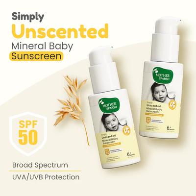 Mother Sparsh Simply Unscented Baby Sunscreen 50 g - Baby Skin Care