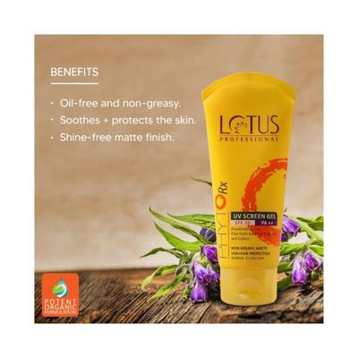 Lotus Professional Phytorx Uv Screen Gel Spf 30 Pa++ 80 gm - Face Sunscreen