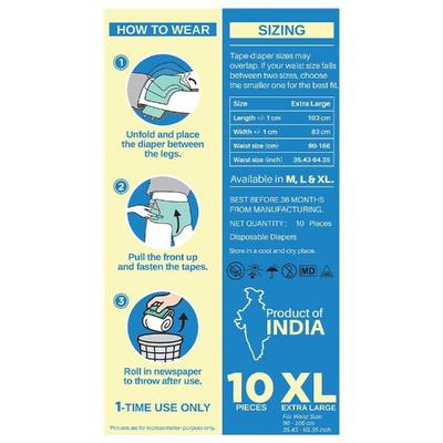 B-Fit Adult Economy TAPE Diaper (XL) 10's - Adult Diapers & Pads