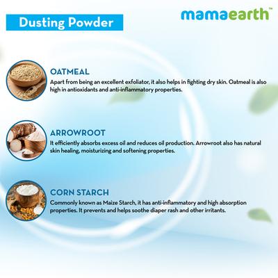 Mamaearth Baby Powder with Organic Oatmeal & Arrowroot 300gm - Baby Powder