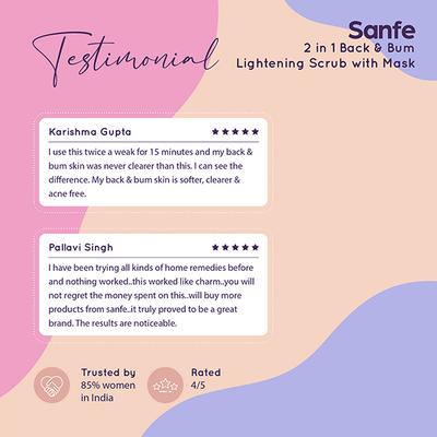 Sanfe Back & Bum Detox Scrub + Lightening Mask 100 gm - Scrubs & Exfoliants