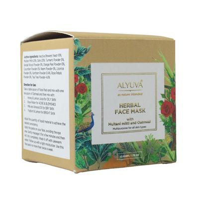 Alyuva Herbal Face Beauty Power Pack Sandalwood Rose Turmeric Multani Mitti 50 gm - Face Packs