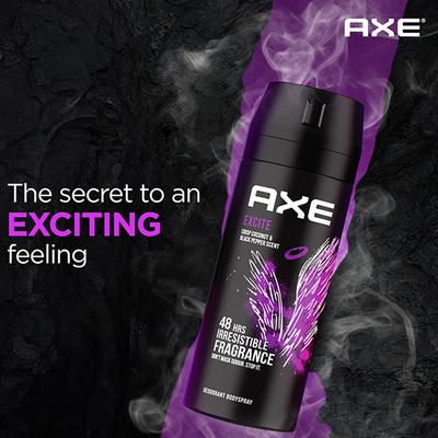 Axe Excite Deodorant Body Spray for Men, 48H Odour Protection Crisp Coconut 150 ml - Men Deodorants/Roll-Ons