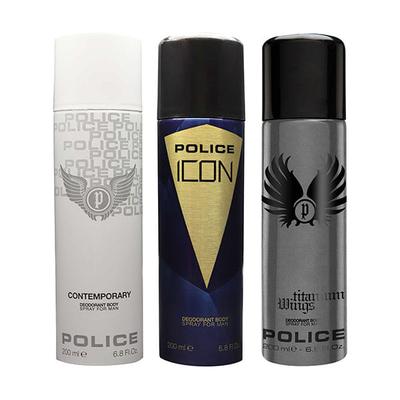 Police Contemporary + Icon + Titanium Wings Deodorant Spray - For Men 600ml 600 ml - Men Deodorants/Roll-Ons