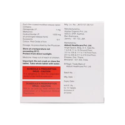 GLUFORMIN G1 FORTE NEW Tablet 15's - Diabetes-Ant