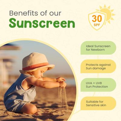 Mother Sparsh Natural Baby Sunscreen Lotion With Spf 30+ For Uva & Uvb Protection 100 ml - Face Sunscreen