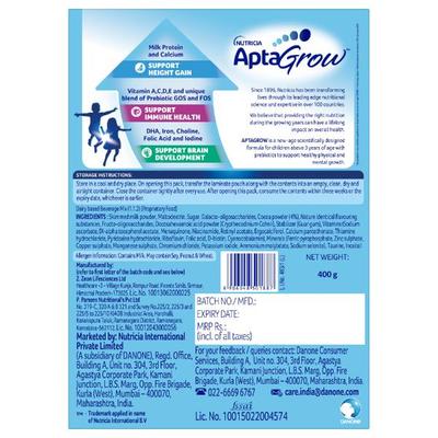 AptaGrow (3+ Years) Nutritional Powder - Chocolate Flavour 400 gm - Kids Nutrition