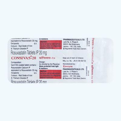 Consivas 20mg Tablet 10'S - High Cholesterol-Dys