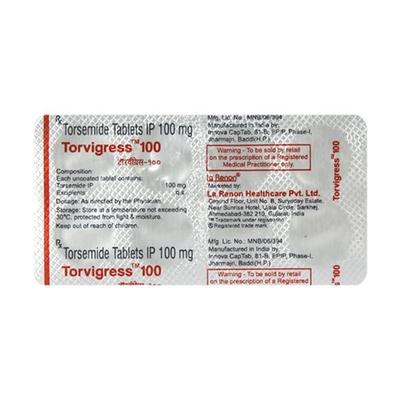Torvigress 100mg Tablet 10'S - Hypertension-Diu
