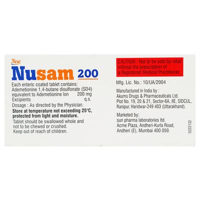 NUSAM NEW 200 Tablet 10's - Liver Disease