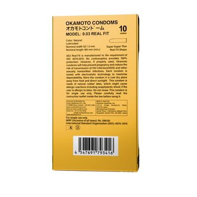 Okamoto 003 Real Fit Condoms 10's - Plain/Flavoured Condoms