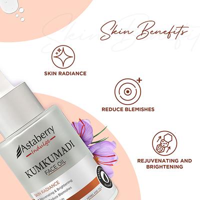 Astaberry Indulge Kumkumadi Face Oil - Rejuvenating & Brightening and Helps Reduce Blemishes 30 ml - Face Oils