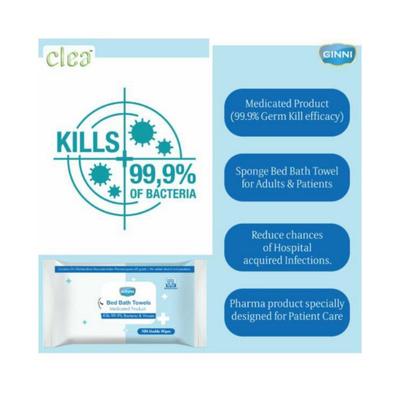 GINNI Hygienic Bed Bath Towel For Adults and Bedridden Patients 10's - Others