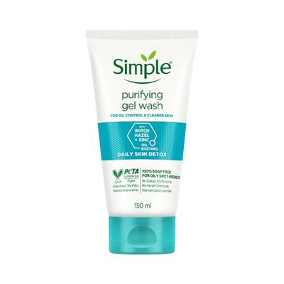 Simple Daily Skin Detox Purifying Facial Wash 100% Soap Free Gentle on Acne Prone Skin 150 ml - Face Wash & Cleansers