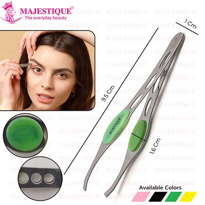 Majestique Slant Tip Tweezer With Grip Non-Slip Grip Slant Tip Tweezers Slant Tweezer 1's - Tweezers