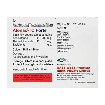 Alonac TC Forte Tablet 4'S - Muscle Cramps/Spasticity-Mus