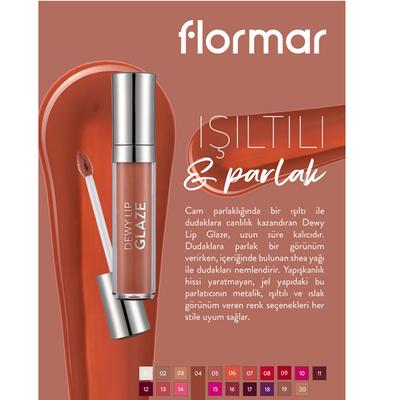 Flormar Dewy Lip Glaze 04 Undressed 4.5 ml - Lip Glosses
