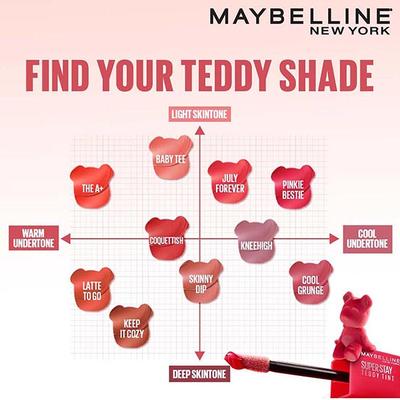 Maybelline New York Superstay Teddy Tint - Lip and Cheek Color, Latte To Go 5 ml - Liquid Lipsticks