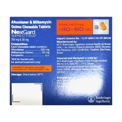 NEXGARD SPECTRA 30 - 60KG FOR DOGS (VET) Chewable Tablet 3's - Veterinary-Pharma